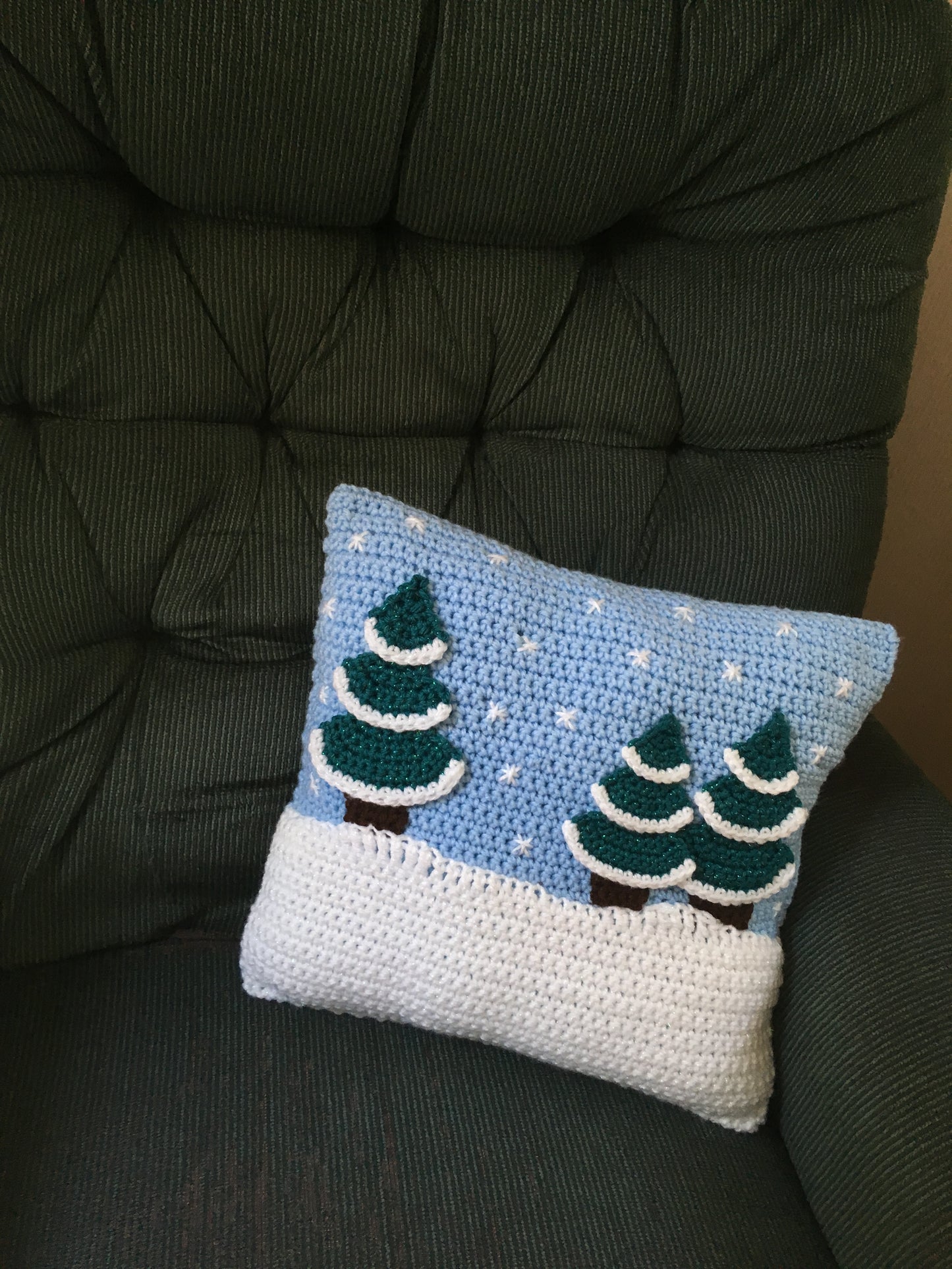 Winter Scene Throw Pillow