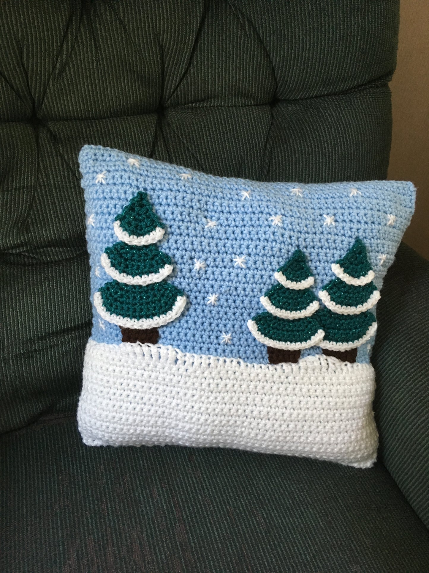 Winter Scene Throw Pillow