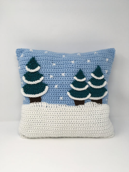 Winter Scene Throw Pillow